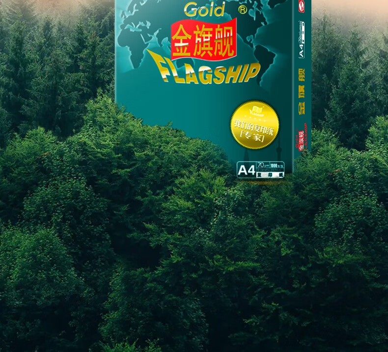 金旗舰A4/80g 复印纸 高档双面 打印纸 500张/包 5包/箱（2500张）APP金光