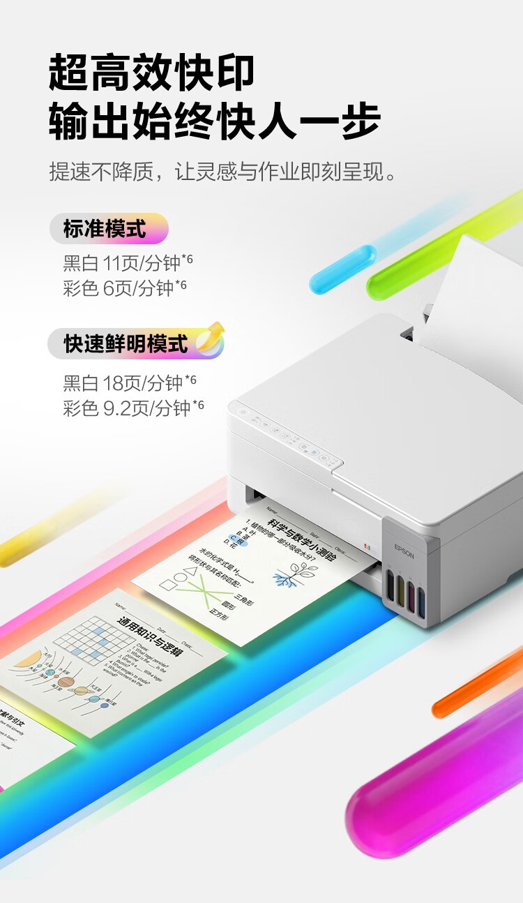 爱普生L3356 白色（EPSON）彩色多功能一体机 (打印 复印 扫描)家用办公打印(L3256升级型)004系列墨水