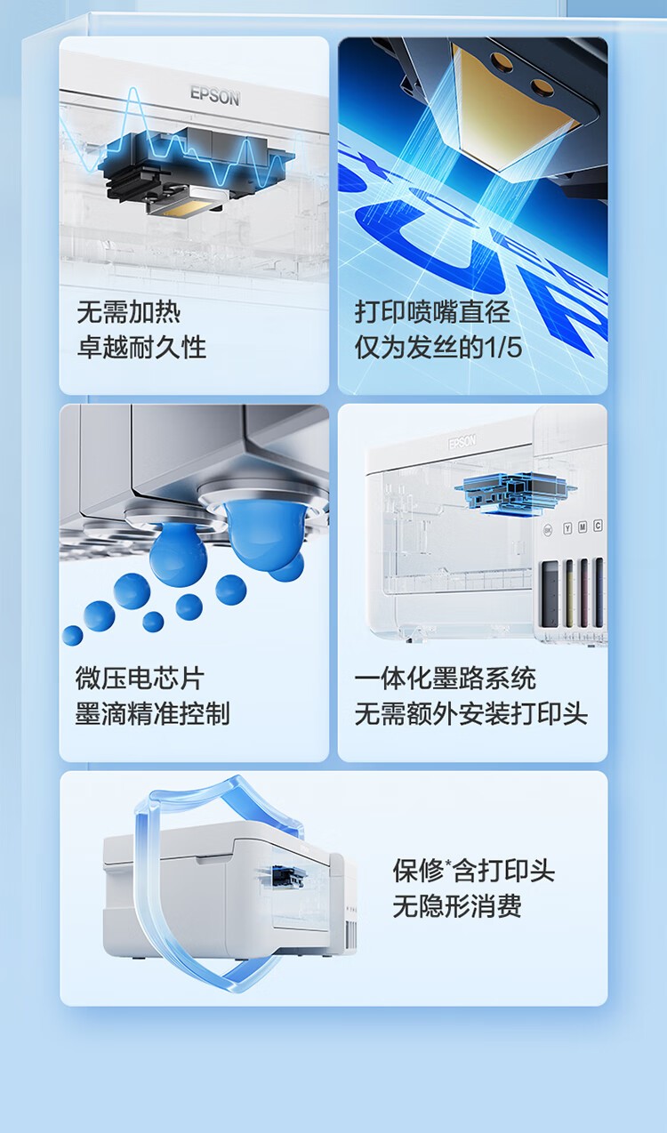 爱普生（EPSON）L8168 高端家用6色照片A4一体机 AI学习打印机（彩色触屏 自动双面 打印复印扫描 液晶屏 )
