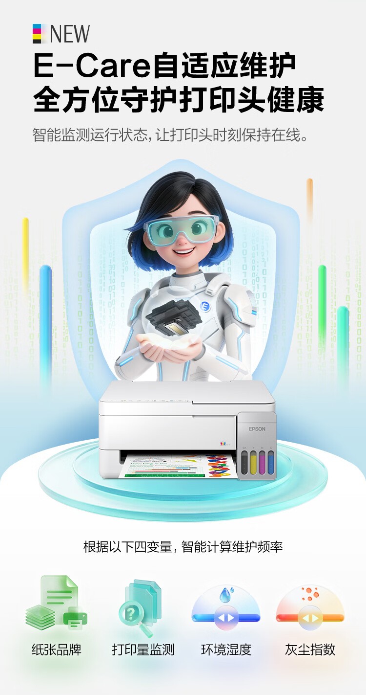 爱普生L3356 白色（EPSON）彩色多功能一体机 (打印 复印 扫描)家用办公打印(L3256升级型)004系列墨水