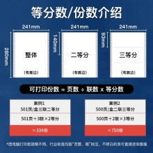 立信241 电脑针式打印纸连打电脑打印纸出库送货清单发票单据打印纸241 单联二等分可撕边（1000页）